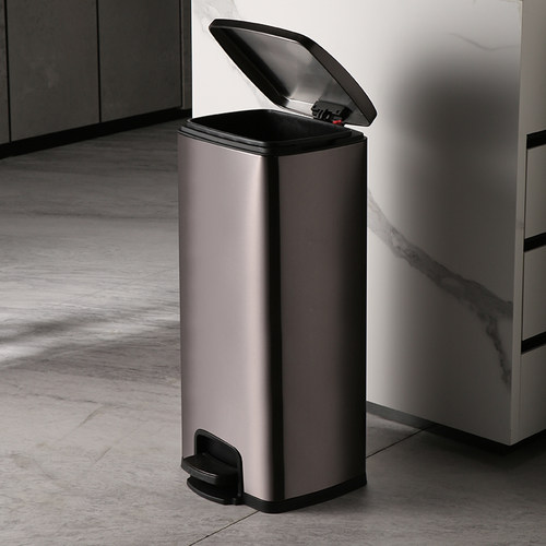 带盖不锈钢垃圾桶脚踩商用厨房酒店餐厅高档脚踏大容量卫生间厕所 - 图2