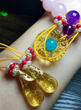 清宫天然粉水晶手链念珠皇后同款