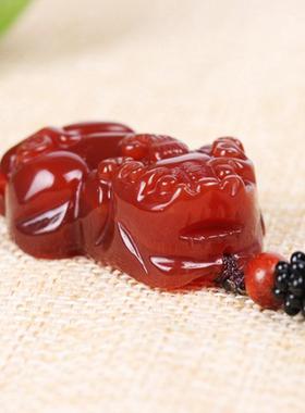 红玛瑙光面貔貅男女款挂饰吊坠