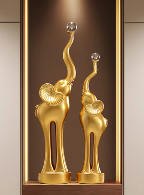 轻奢现代创意大象摆件家居入户玄关客厅电视柜旁边橱窗落地装饰品