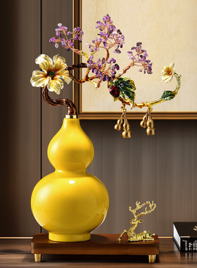 一芦生花高档珐琅彩葫芦摆件客厅电视柜酒柜装饰开业乔迁新居礼品