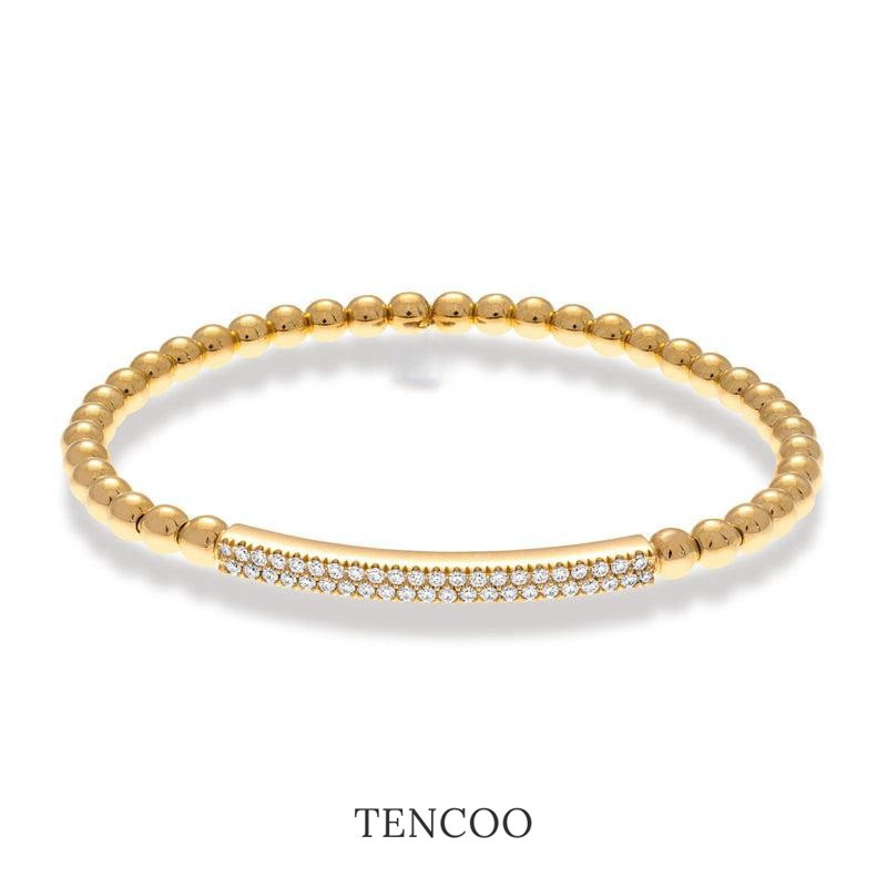 TENCOO小排钻金珠珠弹力绳手链复古金色手链,淘宝优惠券,粉丝福利购,淘宝优惠卷