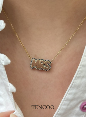 小众彩色天然锆石名字项链