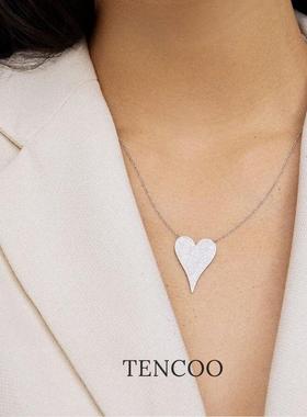 高级感心形满钻项链s925吊坠