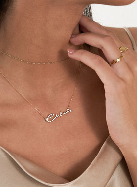 原创设计可定制字母项链s925银