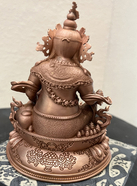 纯铜求财藏传客厅精工黄财神摆件