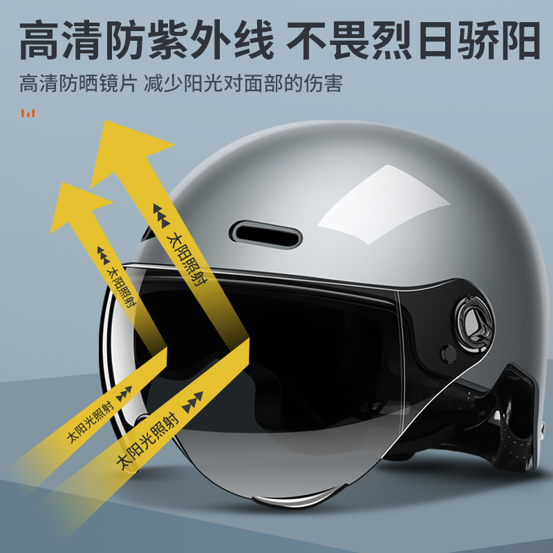 结义 认证电动车摩托车头盔男女士安全帽电瓶车夏季防晒半盔 3c 结义 认证电动车摩托车头盔男女士安全帽电瓶车夏季防晒半盔 3c