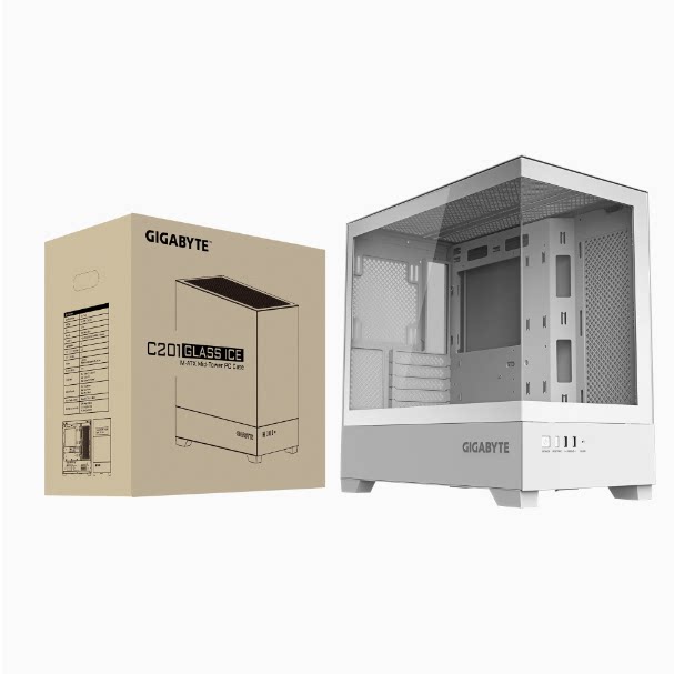 Gigabyte C201G/C201GI black/white double-sided panoramic tempered glass side-transparent sea view room chassis