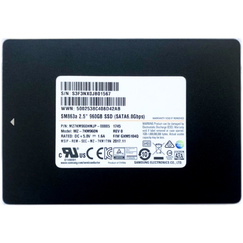 三星MLC固态硬盘SM863企业级SATA3 480G 960G台式机笔记本电脑SSD-图3
