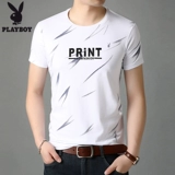 Playboy, хлопковая модная трендовая базовая приятная телу футболка с коротким рукавом с круглым воротником