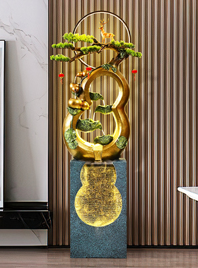 中式树脂装饰客厅风水轮流水摆件