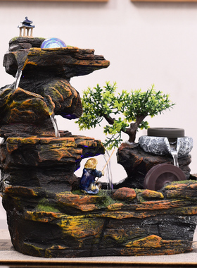 开业礼品树脂桌面装饰品流水摆件