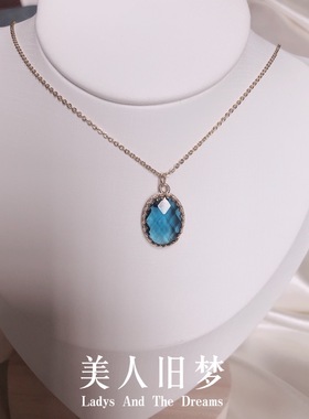 纯洁冰蓝古典大方气质坎宝蓝蕾丝