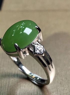 保真天然和田玉戒指女款简约戒指