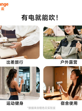 橙色云迷你便携折叠高速吹风机国际电压小型口袋旅行吹风机110V