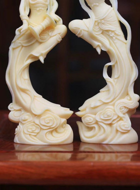 象牙果中式敦煌飞天神女禅意摆件创意客厅办公室茶室家居装饰软装