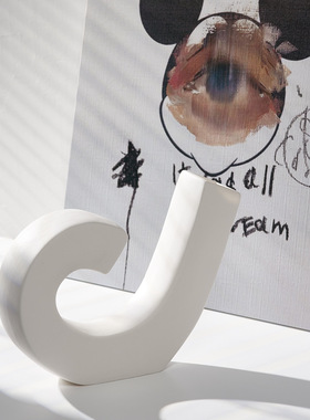 ins北欧白色陶瓷创意简约干花花瓶家居装饰客厅插花摆件拍摄摆设