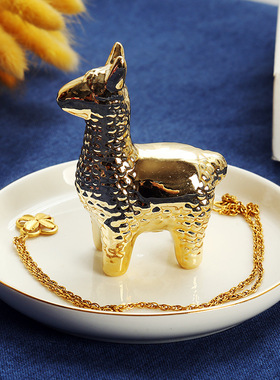 ins北欧简约陶瓷首饰盘戒指盘收纳盘碟客厅卧室卫浴装饰家居摆件