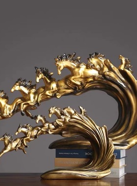骏马摆件欧式骏马奔腾家居客厅玄关装饰品马到成功样板房摆设大气