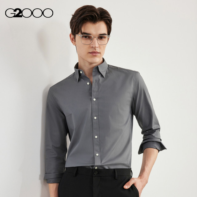 G2000 men's 2025 autumn and winter shopping mall same style skin-friendly dot pattern long-sleeved shirt.