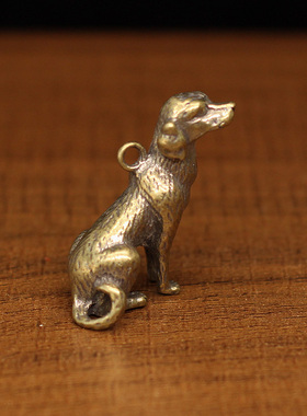 小号迷你复古黄铜十二生肖狗茶宠