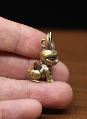 黄铜萌宠生肖兔子创意钥匙扣挂件