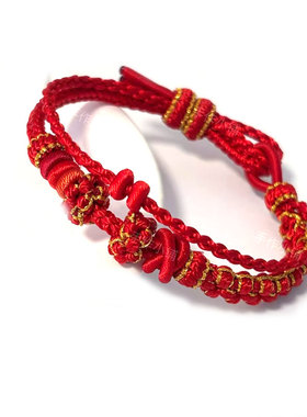 2025手工编织桃花手链