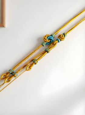 纯手工编织黄金锦鲤双耳项链绳