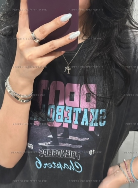 辣椒派不掉色钛钢定制开模超闪满钻克克双十字架项链女杨超越同款