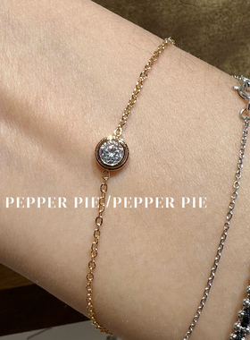 辣椒派 可洗澡戴钛钢精工飞碟单钻项链 经典基础鼻屎钻 镀玫瑰金