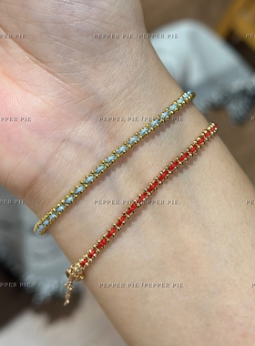 辣椒派 洗澡免摘本命年开运红绳编织手链女 小红书同款法国小红绳