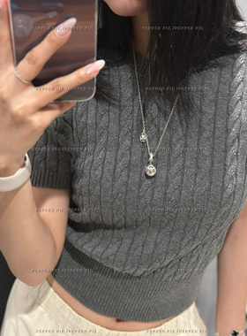 辣椒派不掉色甜酷克克鸢尾花纹优雅珍珠长项链女时髦高级感毛衣链