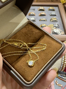 辣椒派 通体s925纯银50分泡泡钻项链女 锁骨链露思同款基础叠戴