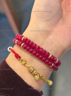 辣椒派 新中式盘缠流星锤魔方黄钻编织红绳 2026小众设计款 开运