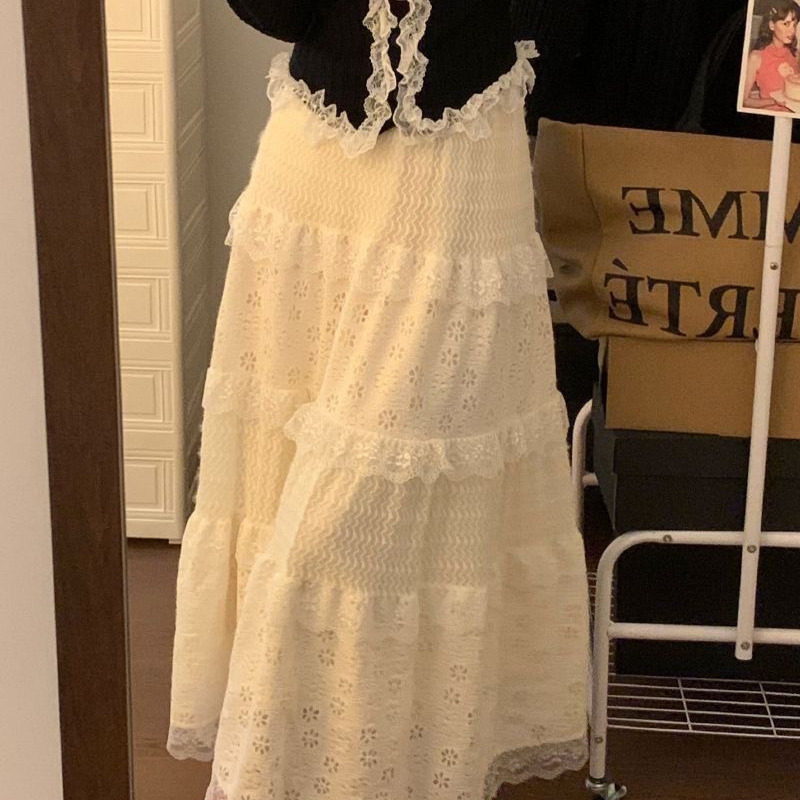 韩系秋冬甜美温柔磨毛加绒蕾丝蓬蓬小个子拼接超仙蛋糕半身裙女装,淘宝优惠券,粉丝福利购,淘宝优惠卷