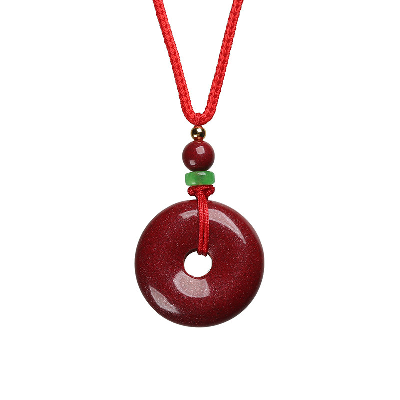 原矿高含量朱砂天然平安扣女项链男士吊坠本命年挂件虎年护身符,淘宝优惠券,粉丝福利购,淘宝优惠卷