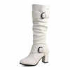 Xiaohongshu recommends internet celebrity pleated thick-heeled high boots