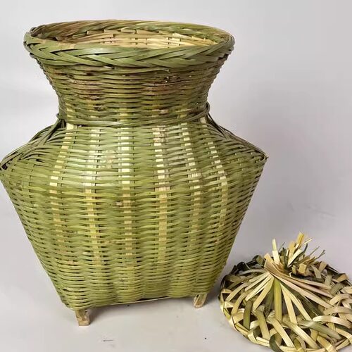包邮全手工竹编鱼篓竹篓捕鱼篓虾篓鱼笼怀旧茶叶篓采摘篮舞台道具 - 图0