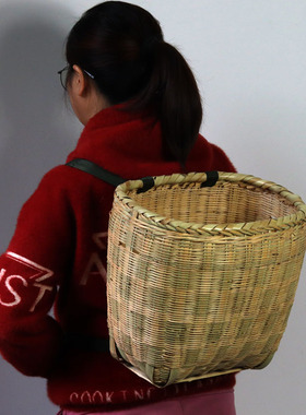 竹背篼采摘竹筐大人小孩均可用