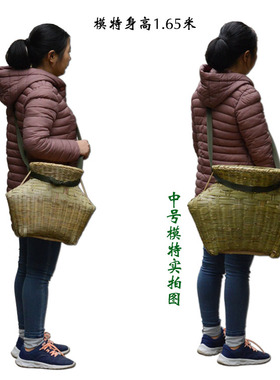 采茶篓鱼篓纯手工竹编黄鳝篓虾蟹