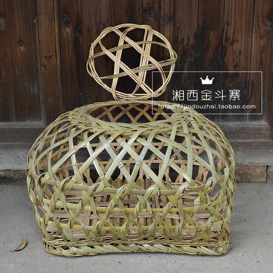竹织鸭罩竹笼鸡鸭拍戏用具纯手工竹编灯罩镂空烤大号简单火罩家用