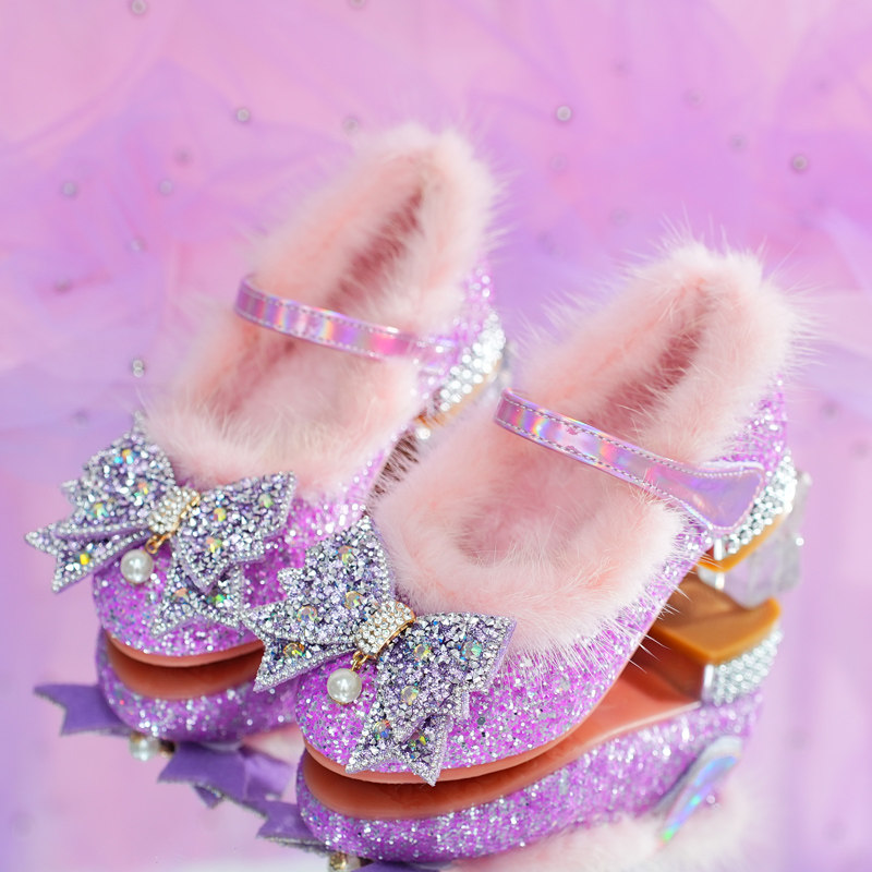 秋冬新款女童棉鞋韩版公主鞋冰雪奇缘爱莎鞋儿童高跟鞋女孩水晶鞋,淘宝优惠券,粉丝福利购,淘宝优惠卷