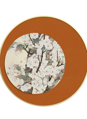 新中式卧室床头挂画客厅新中式圆形玄关装饰画酒店样板房入户壁画
