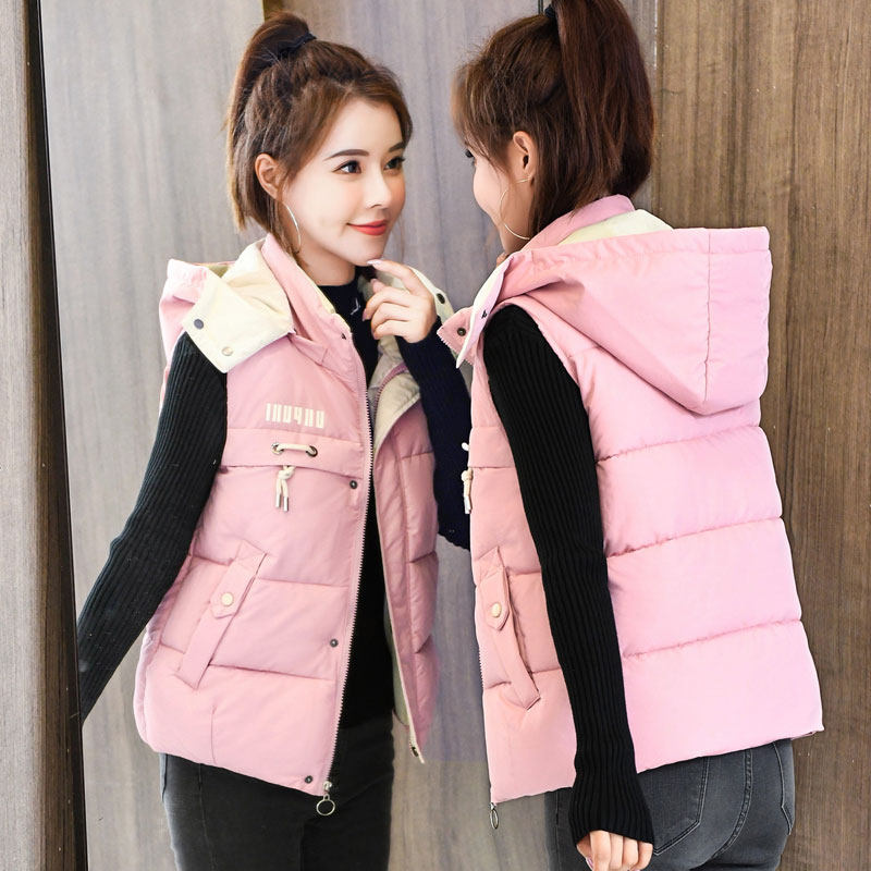 2025秋冬新款羽绒棉马甲女短款韩版可拆卸帽坎肩百搭马夹背心外套,淘宝优惠券,粉丝福利购,淘宝优惠卷
