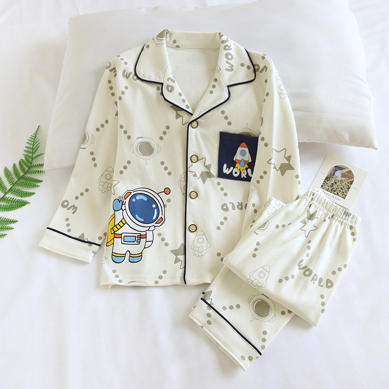 儿童春秋纯棉长袖睡衣套a类男童卡通翻领全棉男孩棉毛宝宝家居服,淘宝优惠券,粉丝福利购,淘宝优惠卷