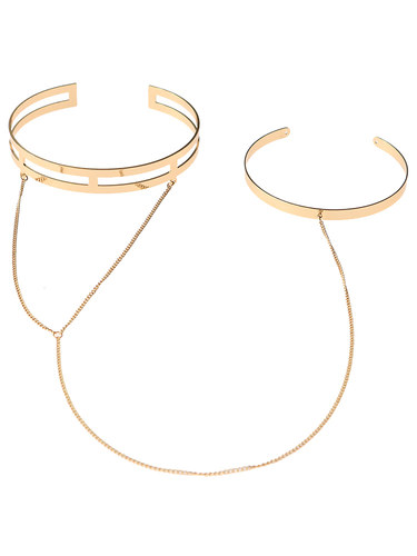 埃及艳后希腊风泰式金色手臂环臂钏手镯子一体链条波西米亚风饰品 - 图3