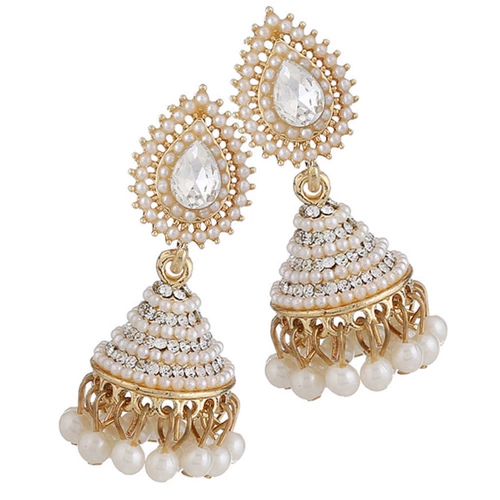 Ретро белые серьги из жемчуга для невесты, Индия
