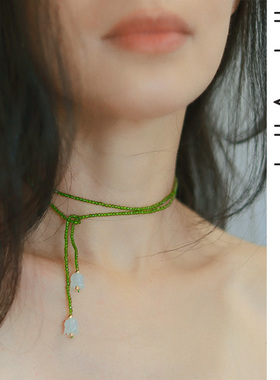 绿色水晶花朵食指戒指开口甜美