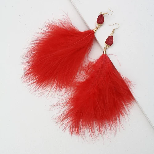 Красные длинные серьги, коллекция 2023, длина макси, популярно в интернете, японские и корейские