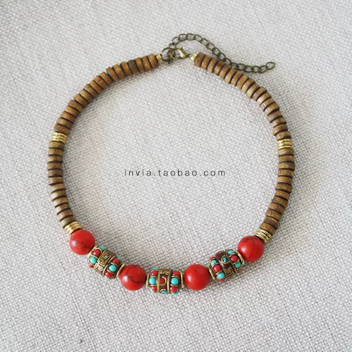 Этнический чокер, ожерелье, бирюзовая оригинальная цепочка до ключиц, этнический стиль
